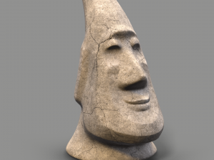 stone face moai Modèle 3D