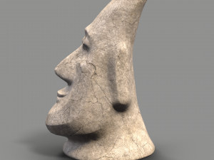 stone face moai Modèle 3D