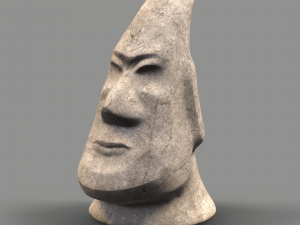 stone face moai Modèle 3D