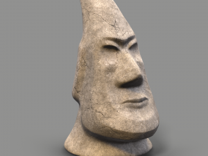 stone face moai Modèle 3D