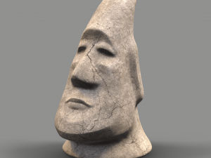 stone face moai Modèle 3D