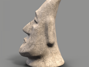 stone face moai Modèle 3D