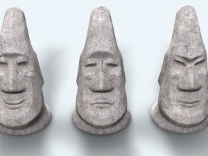 stone face moai Modèle 3D