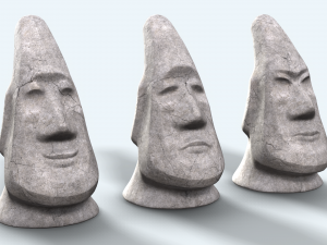 stone face moai Modèle 3D