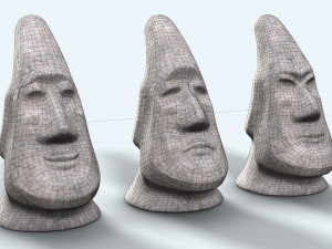 stone face moai Modèle 3D