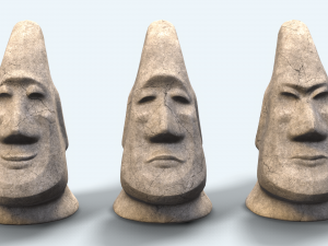 stone face moai Modèle 3D