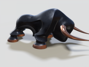 decorative statue of a bull 3D Model