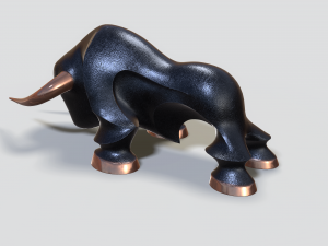 decorative statue of a bull 3D Model