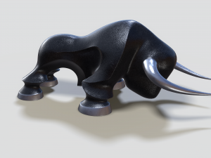 decorative statue of a bull 3D Model