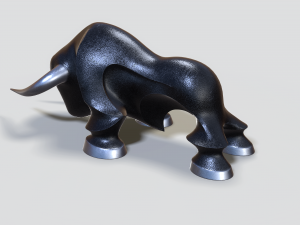 decorative statue of a bull 3D Model