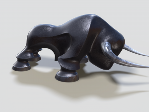 decorative statue of a bull 3D Model