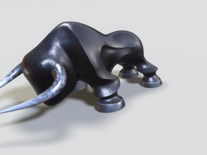 decorative statue of a bull 3D Model