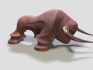 decorative statue of a bull 3D Model