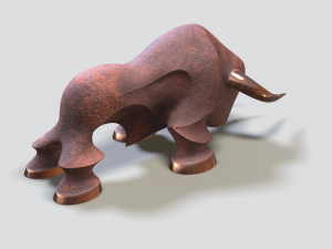 decorative statue of a bull 3D Model
