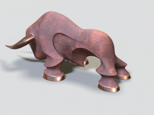 decorative statue of a bull 3D Model