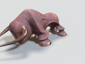 decorative statue of a bull 3D Model