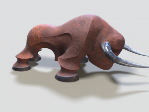 decorative statue of a bull 3D Model