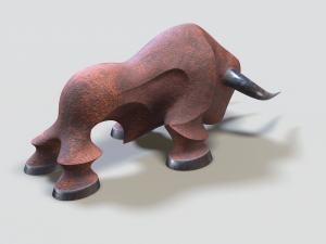 decorative statue of a bull 3D Model