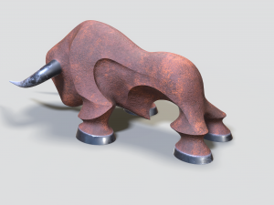 decorative statue of a bull 3D Model