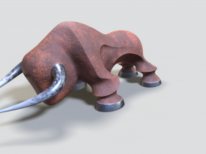 decorative statue of a bull 3D Model