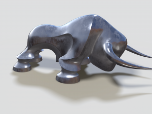 decorative statue of a bull 3D Model