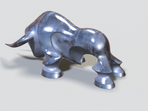 decorative statue of a bull 3D Model