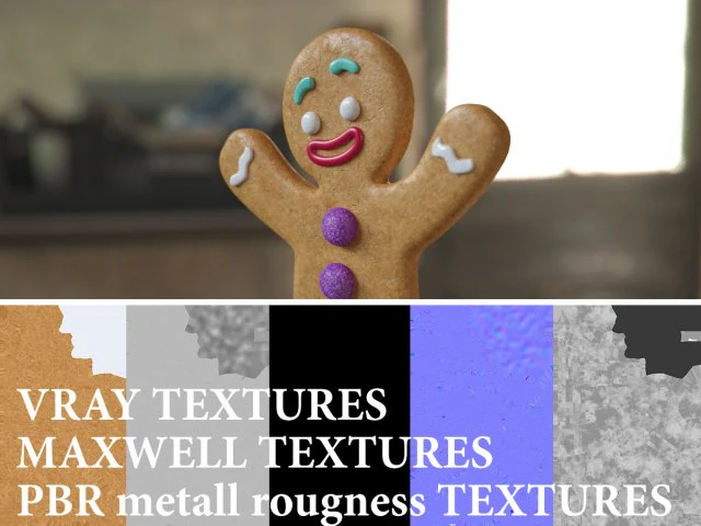 gingerbread man 3D Model .c4d .max .obj .3ds .fbx .stl .blend 