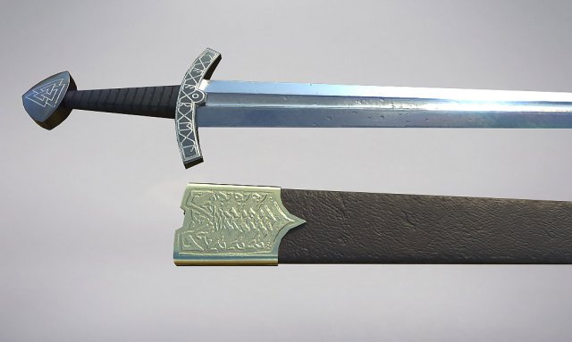 slavian sword lowpoly 3D Model .c4d .max .obj .3ds .fbx .stl .blend 