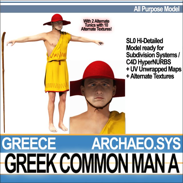 ancient greek common man a 3D मॉडल .c4d .max .obj .3ds .fbx .stl .blend 
