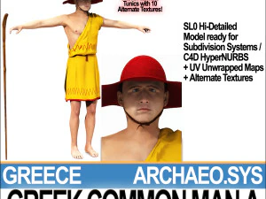 oude Griekse gewone man a 3D Model