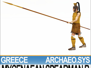 greek mycenaean spearman b props poser daz 3D Модель