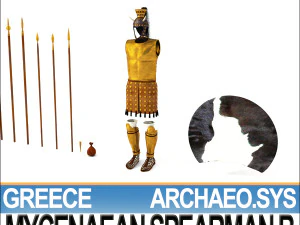 грецький мікенський списоносець b реквізит poser daz 3D Модель