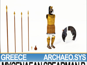 greek mycenaean spearman b props poser daz 3D Модель