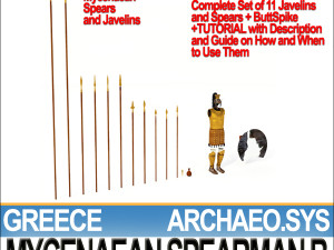 greek mycenaean spearman b props poser daz 3D Модель