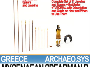 грецький мікенський списоносець b реквізит poser daz 3D Модель