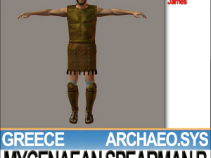 грецький мікенський списоносець b реквізит poser daz 3D Модель