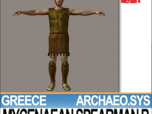 грецький мікенський списоносець b реквізит poser daz 3D Модель