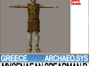 грецький мікенський списоносець b реквізит poser daz 3D Модель