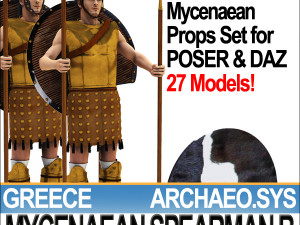 greek mycenaean spearman b props poser daz 3D Модель