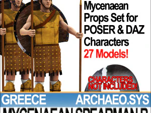 грецький мікенський списоносець b реквізит poser daz 3D Модель
