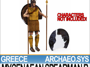 greek mycenaean spearman b props poser daz 3D Модель