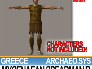 greek mycenaean spearman b props poser daz 3D Модель
