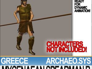 greek mycenaean spearman b props poser daz 3D Модель