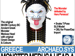 ancient greek monster medusa head a Model 3D