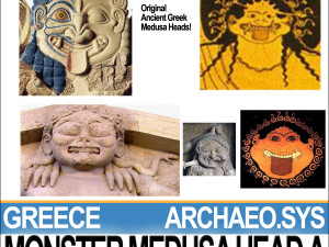 ancient greek monster medusa head a Modèle 3D