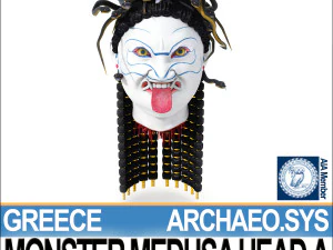 monstro grego antigo medusa cabe&ccedil;a a Modelo 3D