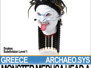ancient greek monster medusa head a Modèle 3D