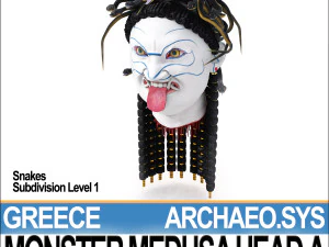 monstro grego antigo medusa cabe&ccedil;a a Modelo 3D
