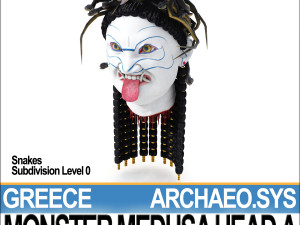 ancient greek monster medusa head a Modèle 3D