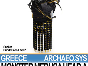 monstro grego antigo medusa cabe&ccedil;a a Modelo 3D